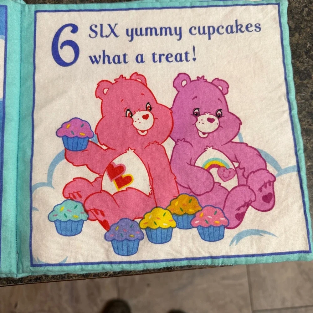 Vintage Care Bears Counting Soft Cloth Book Fabric Toddler Toy Learning 1-10